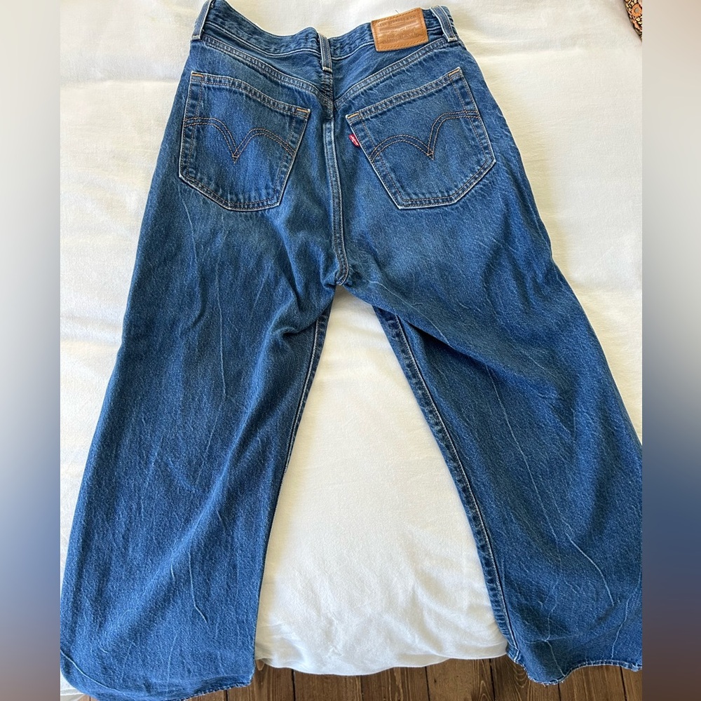 Levi’s high rise straight rib cage jeans